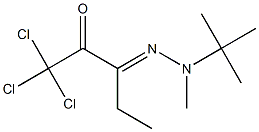 1,1,1-Trichloro-3-[2-methyl-2-(tert-butyl)hydrazono]-2-pentanone 结构式
