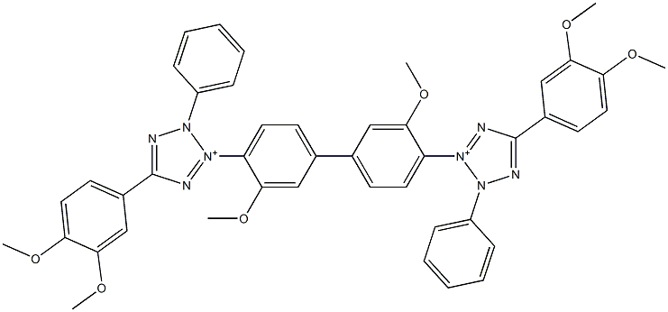 3,3'-(3,3'-Dimethoxybiphenyl-4,4'-diyl)bis[2-phenyl-5-(3,4-dimethoxyphenyl)-2H-tetrazole-3-ium],,结构式