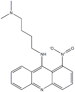 9-(4-ジメチルアミノブチルアミノ)-1-ニトロアクリジン 化学構造式