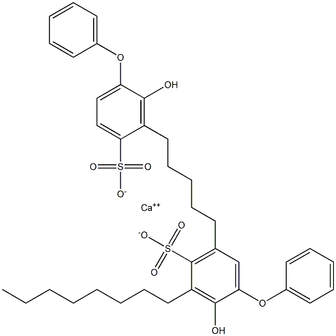 Bis(2-hydroxy-3-octyl[oxybisbenzene]-4-sulfonic acid)calcium salt Struktur