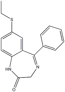 7-Ethylthio-5-(phenyl)-1H-1,4-benzodiazepin-2(3H)-one 结构式