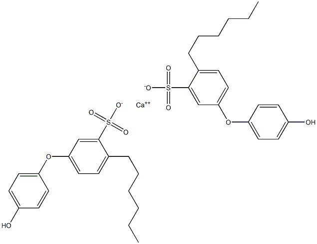 Bis(4'-hydroxy-4-hexyl[oxybisbenzene]-3-sulfonic acid)calcium salt Struktur