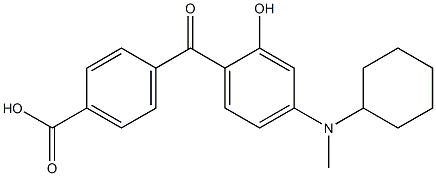 p-[4-(N-シクロヘキシル-N-メチルアミノ)-2-ヒドロキシベンゾイル]安息香酸 化学構造式