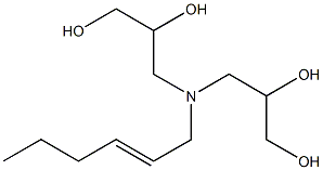 3,3'-(2-Hexenylimino)bis(propane-1,2-diol),,结构式