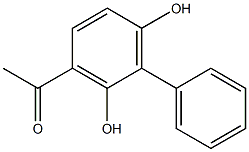 3-アセチル-2,6-ビフェニルジオール 化学構造式