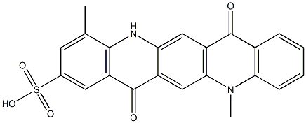 5,7,12,14-テトラヒドロ-4,12-ジメチル-7,14-ジオキソキノ[2,3-b]アクリジン-2-スルホン酸 化学構造式
