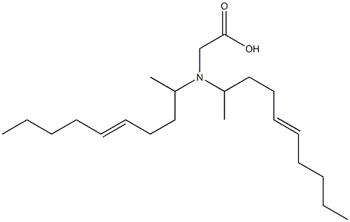 N,N-ジ(5-デセン-2-イル)アミノ酢酸 化学構造式