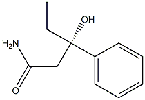 (S)-3-ヒドロキシ-3-フェニルペンタンアミド 化学構造式