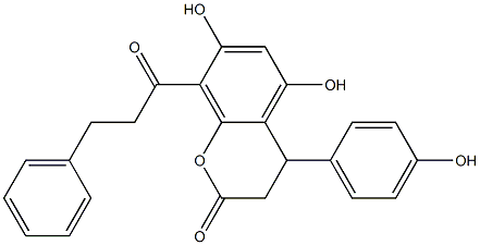 3,4-Dihydro-5,7-dihydroxy-4-(4-hydroxyphenyl)-8-(3-phenyl-1-oxopropyl)-2H-1-benzopyran-2-one