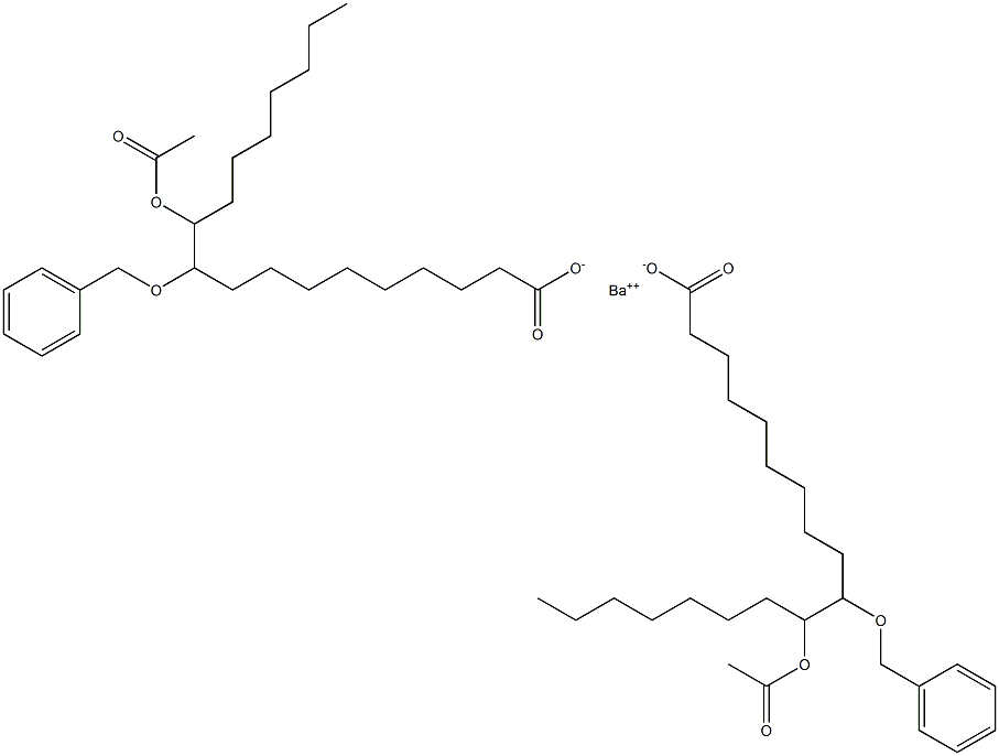 Bis(10-benzyloxy-11-acetyloxystearic acid)barium salt 结构式