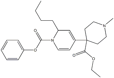 1-Methyl-4-[(1,2-dihydro-1-phenoxycarbonyl-2-butylpyridin)-4-yl]piperidine-4-carboxylic acid ethyl ester 结构式