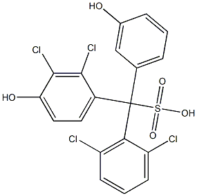 (2,6-Dichlorophenyl)(2,3-dichloro-4-hydroxyphenyl)(3-hydroxyphenyl)methanesulfonic acid,,结构式