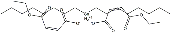 ビス[(Z)-3-(エトキシカルボニル)アクリル酸]ジオクチルすず(IV) 化学構造式