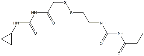 1-プロパノイル-3-[2-[[(3-シクロプロピルウレイド)カルボニルメチル]ジチオ]エチル]尿素 化学構造式