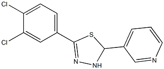 5-(3,4-Dichlorophenyl)-2,3-dihydro-2-(3-pyridinyl)-1,3,4-thiadiazole,,结构式