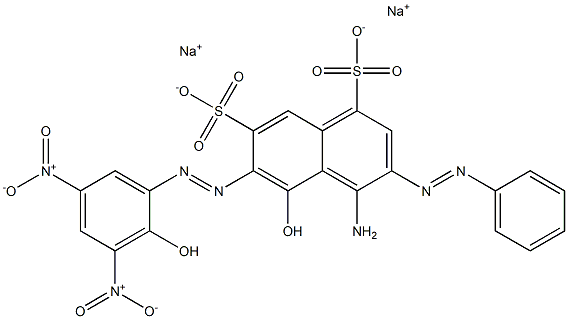 4-Amino-5-hydroxy-6-[(2-hydroxy-3,5-dinitrophenyl)azo]-3-(phenylazo)naphthalene-1,7-disulfonic acid disodium salt Structure