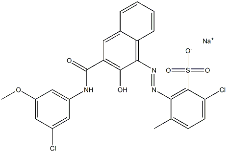 2-Chloro-5-methyl-6-[[3-[[(3-chloro-5-methoxyphenyl)amino]carbonyl]-2-hydroxy-1-naphtyl]azo]benzenesulfonic acid sodium salt