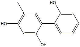 5-メチル-1,1'-ビフェニル-2,2',4-トリオール 化学構造式