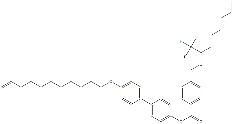 4-[[[1-(Trifluoromethyl)heptyl]oxy]methyl]benzoic acid 4'-[(10-undecenyl)oxy]-1,1'-biphenyl-4-yl ester,,结构式