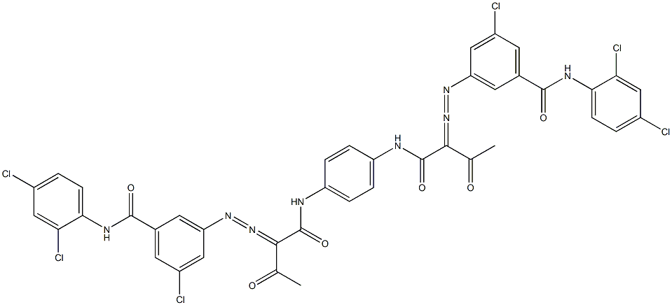 3,3'-[1,4-Phenylenebis[iminocarbonyl(acetylmethylene)azo]]bis[N-(2,4-dichlorophenyl)-5-chlorobenzamide] Structure