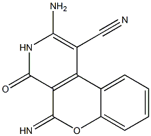 3,4-Dihydro-2-amino-5-imino-4-oxo-5H-[1]benzopyrano[3,4-c]pyridine-1-carbonitrile 结构式