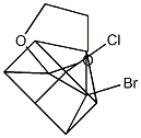 1-ブロモ-4-クロロ-ペンタシクロ[4.3.0.02,5.03,8.04,7]ノナン-9-オンエチレンアセタール 化学構造式
