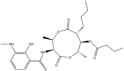 Butanoic acid (3S,4R,7R,8R,9S)-3-[(3-methylamino-2-hydroxybenzoyl)amino]-4,9-dimethyl-2,6-dioxo-7-butyl-1,5-dioxonan-8-yl ester|