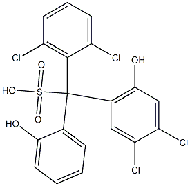 (2,6-Dichlorophenyl)(3,4-dichloro-6-hydroxyphenyl)(2-hydroxyphenyl)methanesulfonic acid,,结构式