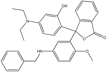 3-[5-(Benzylamino)-2-methoxyphenyl]-3-[4-(diethylamino)-2-hydroxyphenyl]phthalide 结构式