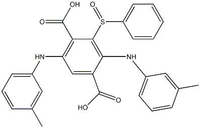 2-(フェニルスルフィニル)-3,6-ジ(m-トルイジノ)テレフタル酸 化学構造式