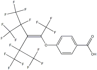 4-[1,3-Bis(trifluoromethyl)-2-[1-(trifluoromethyl)-1,2,2,2-tetrafluoroethyl]-3,4,4,4-tetrafluoro-1-butenyloxy]benzoic acid,,结构式
