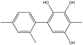 3-Methyl-6-(2,4-dimethylphenyl)benzene-1,2,4-triol Struktur