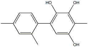 3-Methyl-6-(2,4-dimethylphenyl)benzene-1,2,4-triol,,结构式