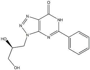 5-Phenyl-3,6-dihydro-3-[(S)-2,3-dihydroxypropyl]-7H-1,2,3-triazolo[4,5-d]pyrimidin-7-one 结构式