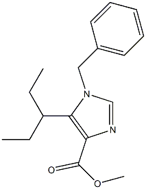 1-Benzyl-5-(1-ethylpropyl)-1H-imidazole-4-carboxylic acid methyl ester,,结构式
