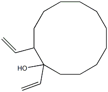 1,2-ジビニル-1-シクロドデカノール 化学構造式