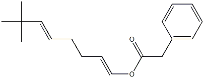Phenylacetic acid 7,7-dimethyl-1,5-octadienyl ester Struktur