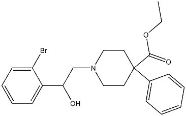 1-[2-Hydroxy-2-(2-bromophenyl)ethyl]-4-phenylpiperidine-4-carboxylic acid ethyl ester,,结构式