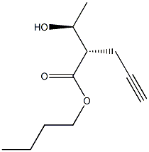 (2S,3S)-3-ヒドロキシ-2-(2-プロピニル)酪酸ブチル 化学構造式