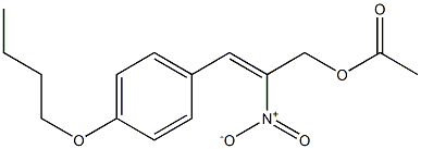 Acetic acid 2-nitro-3-[4-butoxyphenyl]-2-propenyl ester Struktur