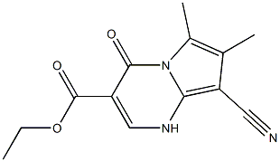 4-Oxo-6-methyl-7-methyl-8-cyano-1,4-dihydropyrrolo[1,2-a]pyrimidine-3-carboxylic acid ethyl ester Structure