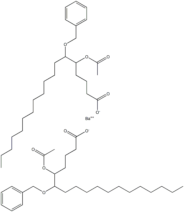 Bis(6-benzyloxy-5-acetyloxystearic acid)barium salt 结构式