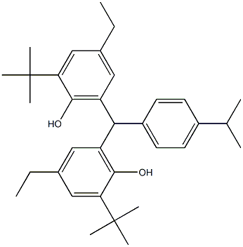 6,6'-(4-Isopropylbenzylidene)bis(2-tert-butyl-4-ethylphenol) 结构式