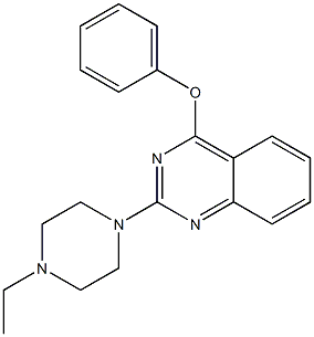 2-[4-Ethyl-1-piperazinyl]-4-(phenoxy)quinazoline,,结构式