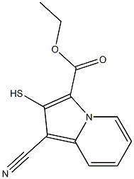 1-シアノ-3-エトキシカルボニルインドリジン-2-チオール 化学構造式