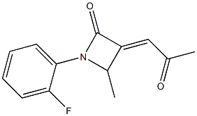 (E)-3-(2-Oxopropylidene)-4-methyl-1-(2-fluorophenyl)azetidin-2-one Structure