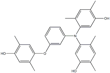 N,N-Bis(5-hydroxy-2,4-dimethylphenyl)-3-(4-hydroxy-2,5-dimethylphenoxy)benzenamine,,结构式