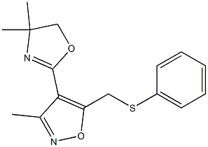 3-Methyl-4-(4,4-dimethyl-2-oxazolin-2-yl)-5-[(phenylthio)methyl]isoxazole,,结构式