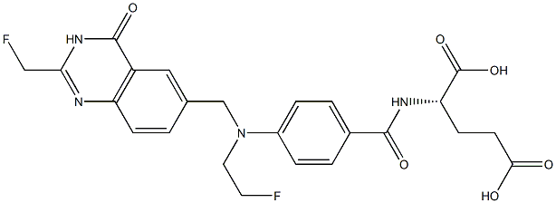 (2S)-2-[4-[N-[(3,4-Dihydro-2-fluoromethyl-4-oxoquinazolin)-6-ylmethyl]-N-(2-fluoroethyl)amino]benzoylamino]glutaric acid Structure
