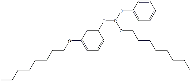 Phosphorous acid 5-(octyloxy)octyldiphenyl ester Structure